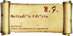 Moltsán Fóris névjegykártya